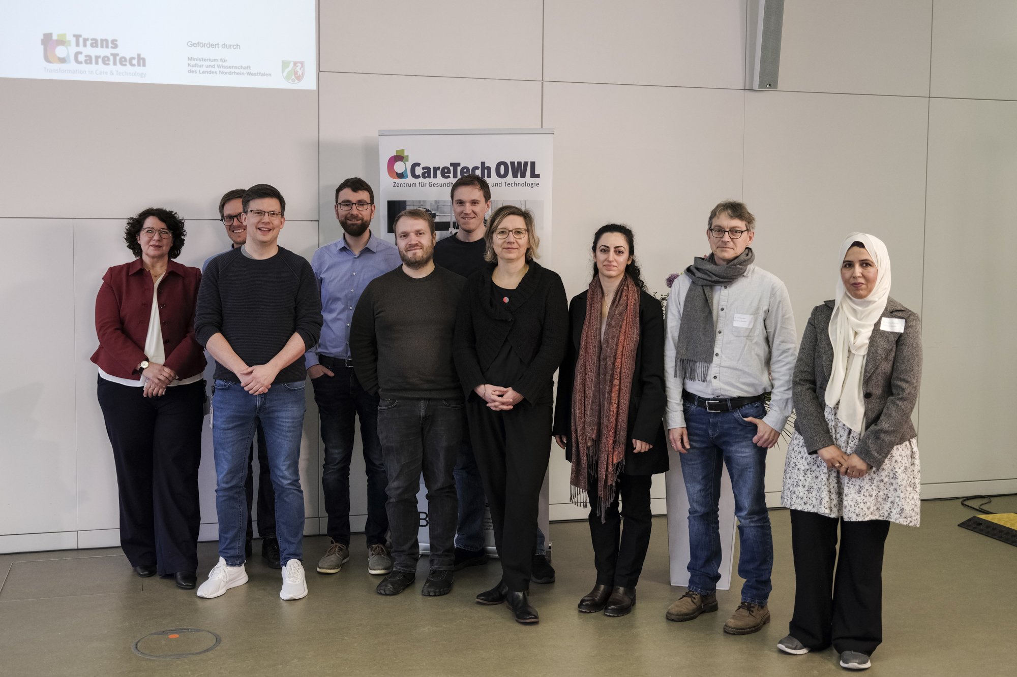 Vielen Dank an alle PostDocs des Projekts TransCareTech für ihr herausragendes Engagement – durch ihre Arbeit wurde das Projekt mit Leben gefüllt | © HSBI/Hugo Hilpmann